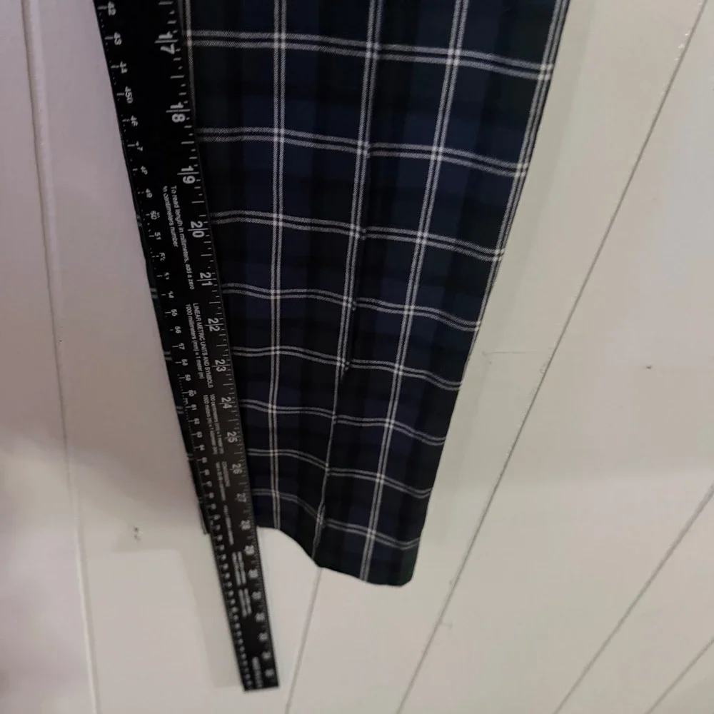 ASOS DESIGN Plaid Trousers Mens‎ 32x32 Navy Green Tartan Skinny Smart Pants